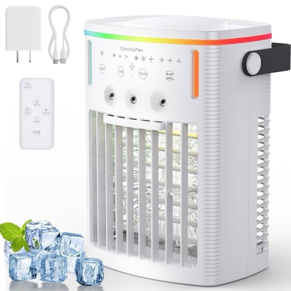 Portable Air Conditioners Mini Cooling Fan 3-Speeds & 3-Level Humidify Bedroom